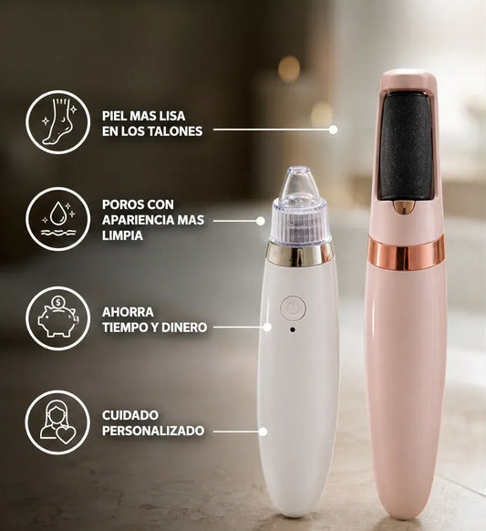 Kit Duo Pulidor electrico de pies y Limpiador facial de poros