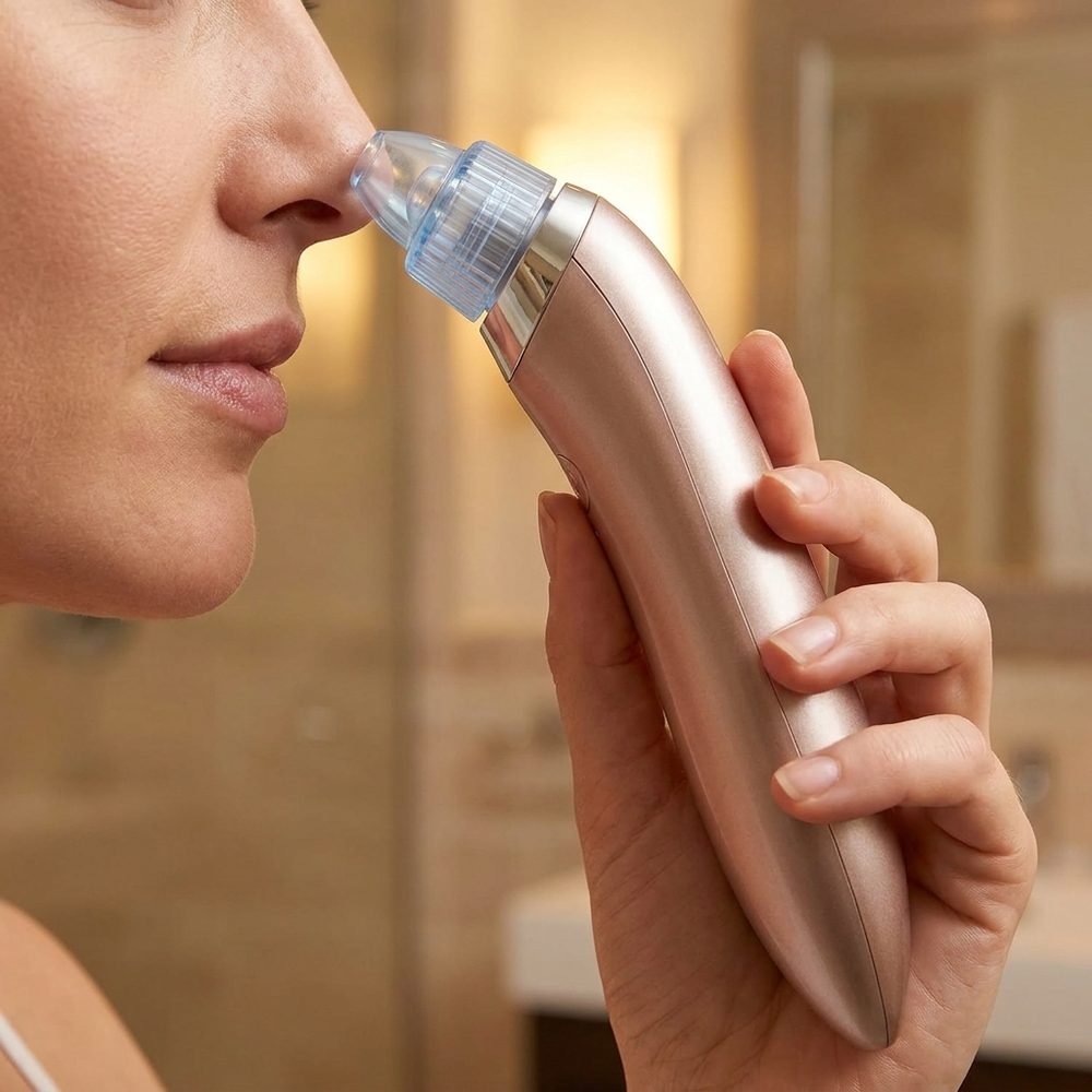 Uso del extractor facial VEXEL sobre la nariz